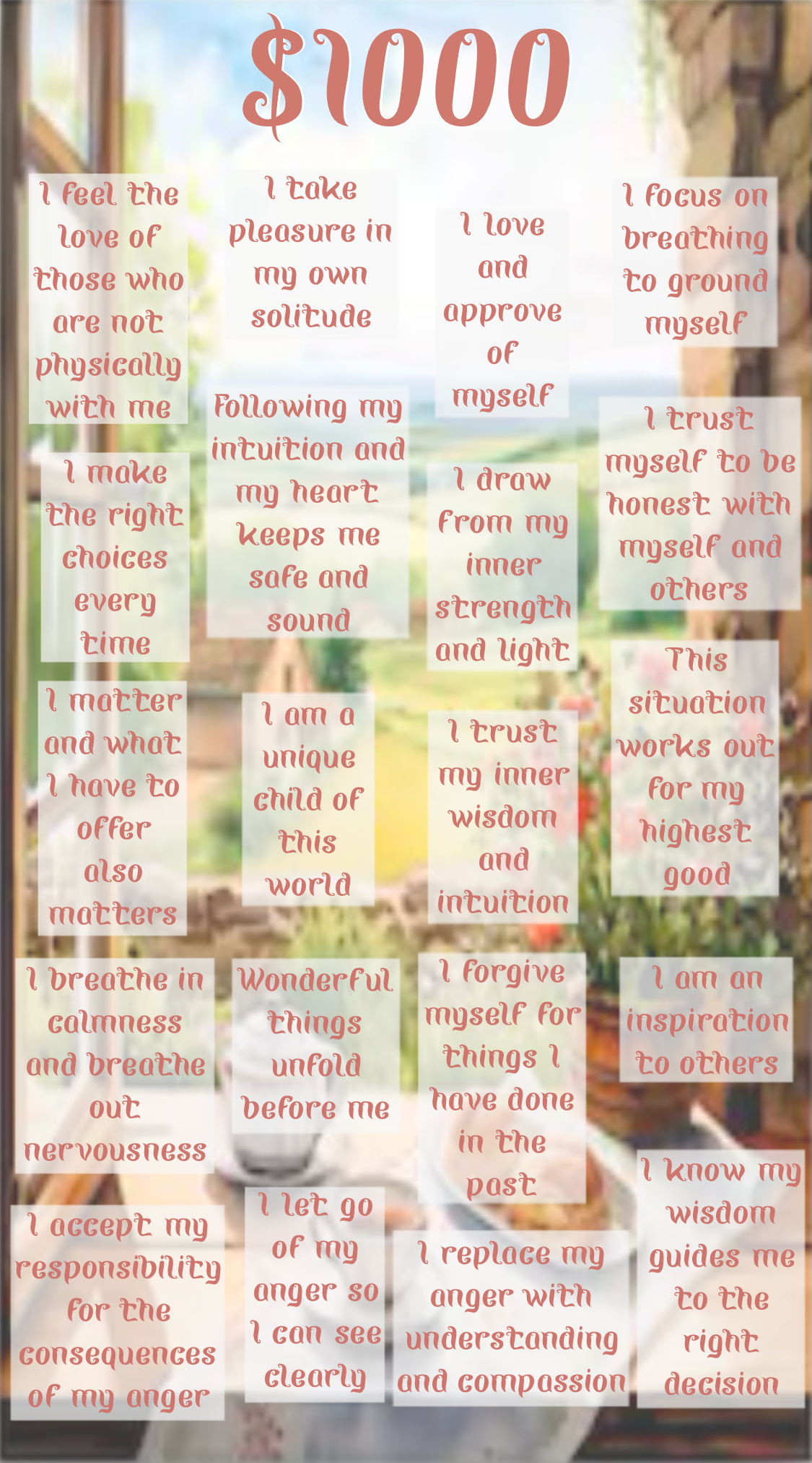 Positive Affirmations - $12,000